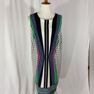 NWOT Gibson Latimer Sleeveless Midi Multi Print Dress